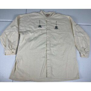 Alejandro Julian Embroidered Button Up Shirt Men's L White Button Up Long Sleeve